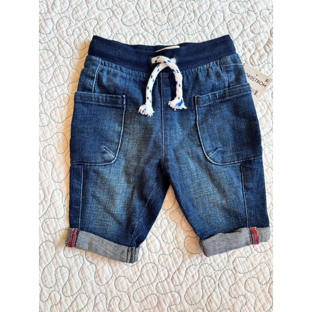 Tucker + Tate Baby Denim Jeans Blue Ribbed Waistband Cuffed 3M